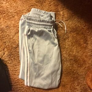 Adidas light baby blue joggers